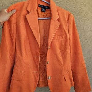 VINTAGE Ralph Lauren Orange Corduroy Blazer
